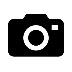 Simple Black and White Camera Icon for Photography and Technology Concepts Representing Image Capture and Digital Devices in a Clean Design