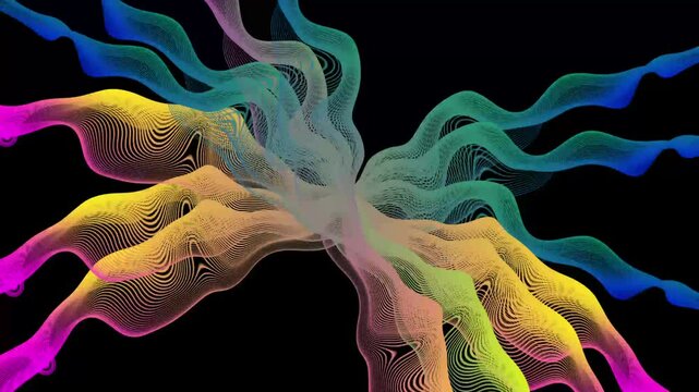 abstract graphic design.Wave swirl swoosh, teal color flow. Sea water wave, undulate air wind curve. Smooth dynamic twisted lines, abstract modern design