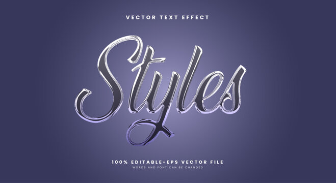 Chrome glossy Styles 3d editable text effect template