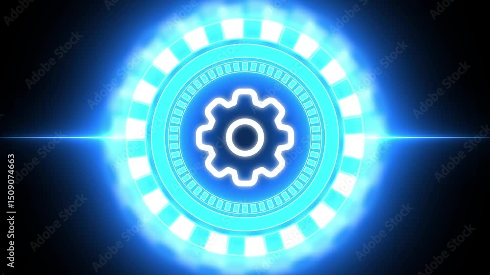 Poster automation software technology process system. business, technology, internet and network concept.