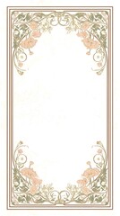An ornate vintage frame featuring floral and bird motifs in a delicate Art Nouveau style with intricate details and soft pastel colors on a textured background