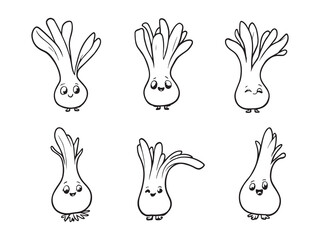 Fototapeta premium Leek Clean Line Illustration