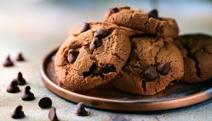 Fototapeta premium chocolate chip cookie with bites