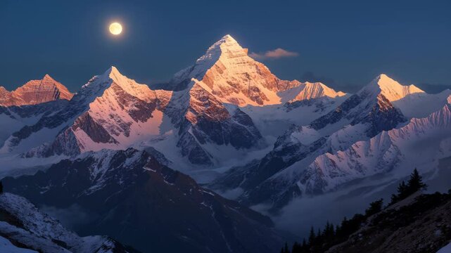 Stunning Evening Panorama of Himalayan Peaks in Kufri, Himachal Pradesh - A Nature Lover's Travel Destination