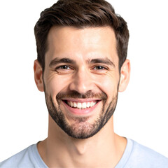 Obraz premium Joyful Man with Bright Eyes and Happy Smiling Face