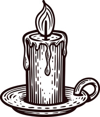 of a dripping wax candle on a decorative holder