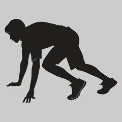 a person crawling forward silhouette vector design art and illustration