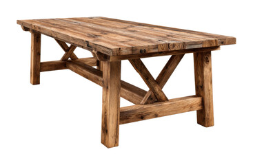 Rustic wooden dining table space furniture showcase cozy environment side view home isolated on transparent background