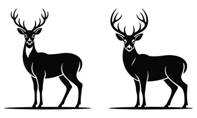 set of deer silhouettes