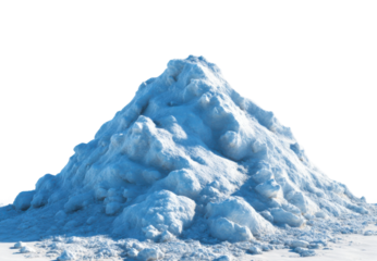 Snowy ice mound formation arctic region natural landscape bright environment elevated viewpoint isolated on transparent background