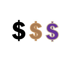 dollar sign on white