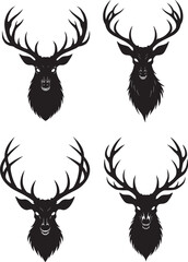 Creepy Deer Silhouette Vector Illustration