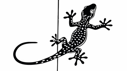 Naklejka premium intricate lizard anatomy,highly detailed reptile silhouette,dynamic lizard pose