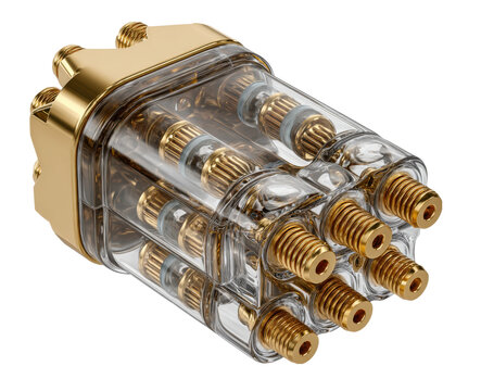 Connecting technologies advanced connector assembly industrial workspace product view isolated on transparent background