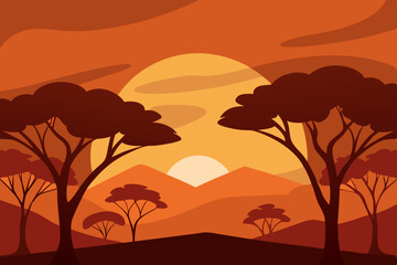 sunset in the mountains