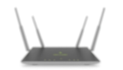 Fototapeta premium Wireless Router with Antennas - Blurred Focus