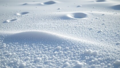 Obraz premium snow covered ground with tracks indicating recent activity.