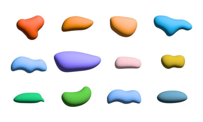 Abstract blotch shape. Liquid shape elements. Set of modern graphic elements. Fluid dynamical colored forms banner. 