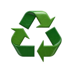 Obraz premium A classic recycling symbol in bright kelly green color on transparent background