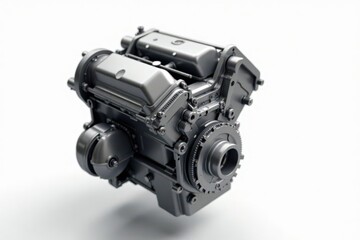 A Detailed Close-Up View of a Sleek, Powerful Internal Combustion Engine, Showing Intricate Mechanical Components and Design Elements