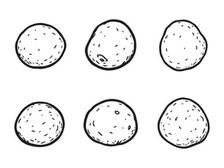 Simple Line Art of Potato Kitchenware