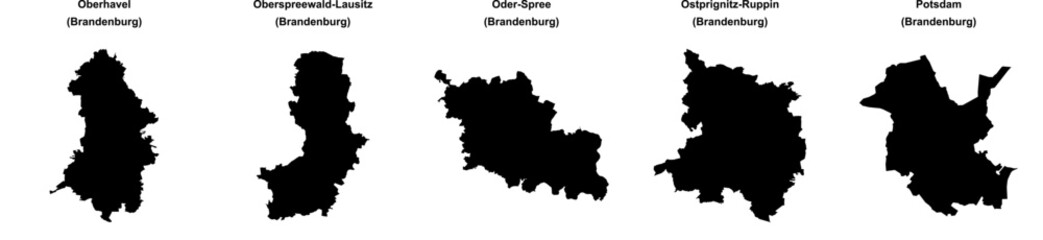 Oberhavel, Oberspreewald-Lausitz, Oder-Spree, Ostprignitz-Ruppin, Potsdam outline maps