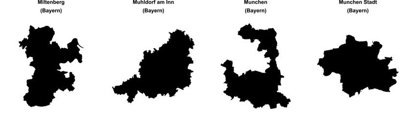 Miltenberg, Muhldorf am Inn, Munchen, Munchen Stadt outline maps