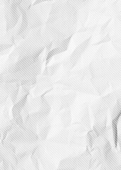 White crumpled diagonal striped paper background.