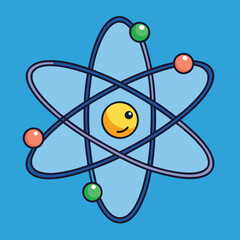 Atomic model with three electrons orbiting nucleus