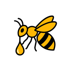Honey Bee with Dripping Honey Drop Icon