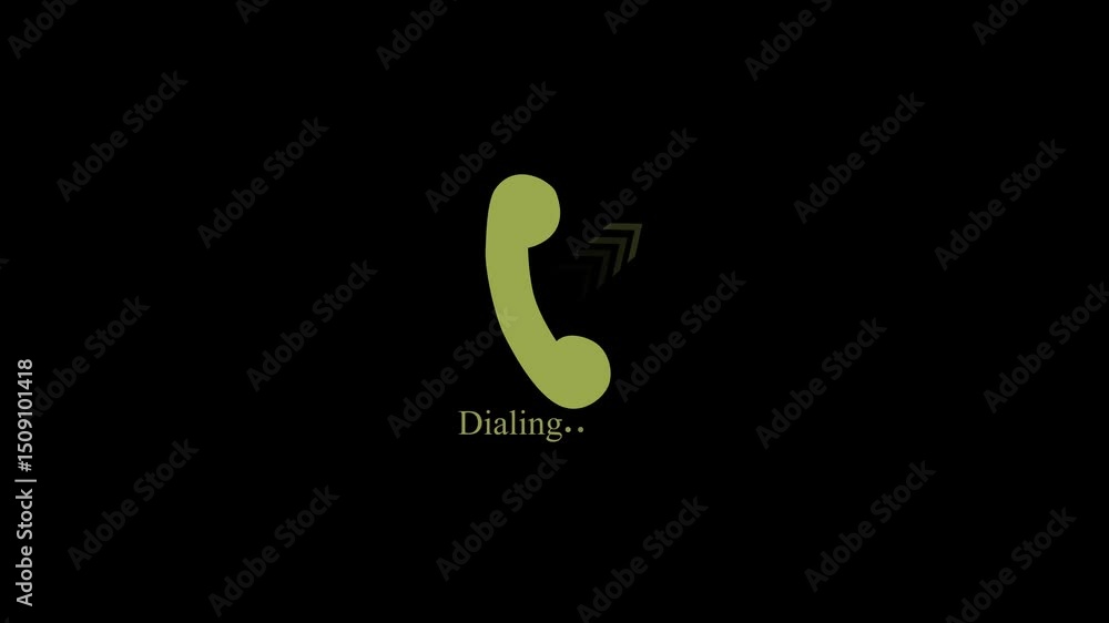 Poster beautiful cream colored dialing icon background black screen. calling icon you received the symboliz