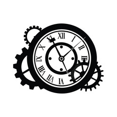 Steampunk Clock with Interlocking Gears Design.