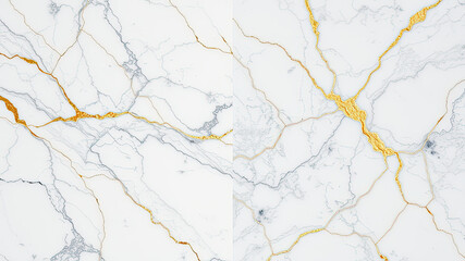 Obraz premium Elegant white marble texture with gold veining