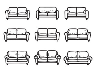 Minimal Sofa Vector Drawing