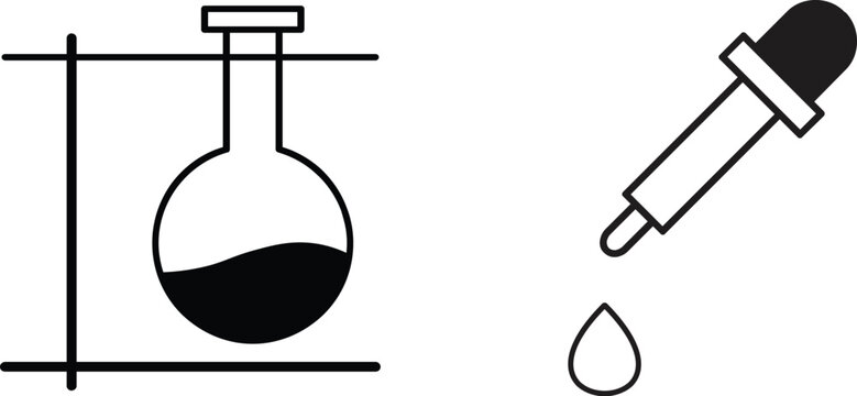 Science icon  flax and doper art deasign 