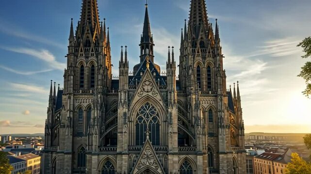 St. Mauritius Church in Zwickau, Germany at sunset