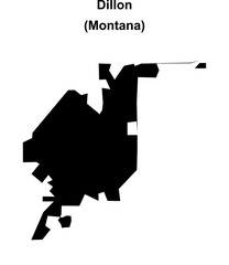 Dillon (Montana) blank outline map