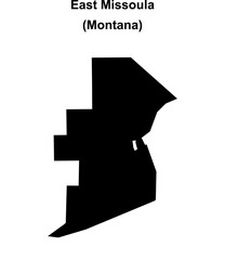 East Missoula (Montana) blank outline map
