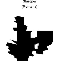 Obraz premium Glasgow (Montana) blank outline map