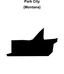 Park City (Montana) blank outline map