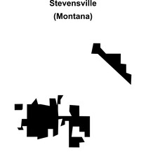 Stevensville (Montana) blank outline map