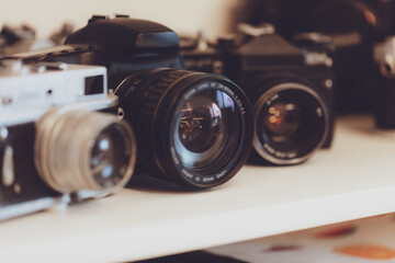 Collection of Both Vintage and Modern Cameras