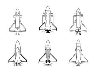 Clean Space Shuttle Line Art for Graphic Use