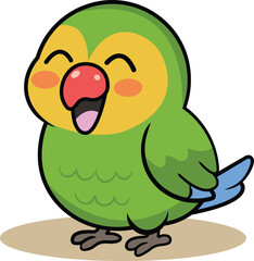 Cute parrot illustration easy and simple design