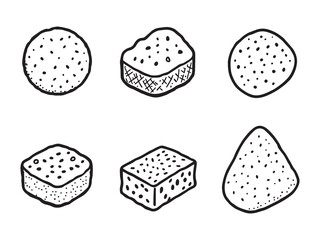 Sponges Simple Line Art Illustration