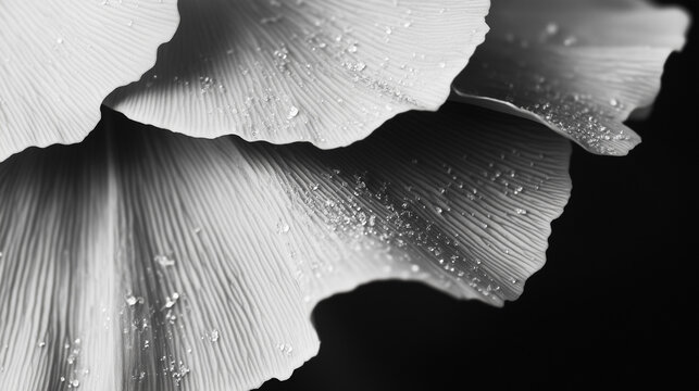 Closeup of gingko biloba leaves