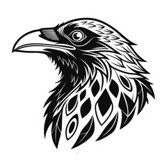 Obraz premium vector of a raven het tattoo.
