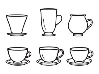 Teacup Simple Line Drawing for Kitchen Decor