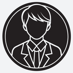 person icon silhouette vector art illustration, businessman icon vector illustration