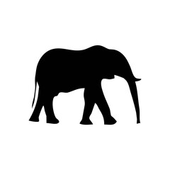 Majestic elephant silhouette vector for safari wildlife art, nature themes, travel graphics, educational posters, and jungle animal logos.

